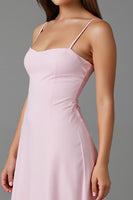 Load image into Gallery viewer, Light Pink Spaghetti Straps A Line Chiffon Evening Dress