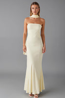 Load image into Gallery viewer, Daffodil Mermaid Chiffon Strapless Evening Dress