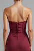 Load image into Gallery viewer, Dark Red Strapless Chiffon Mermaid High-Low Evening Dress