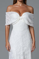 Load image into Gallery viewer, Ivory Mermaid Off The Shoulder Evening Dress With Lace