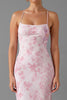 Load image into Gallery viewer, Light Pink Sheath Printed Evening Dress With Slit