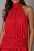 Load image into Gallery viewer, High Neck A-Line Red Pleated Cocktail Dress