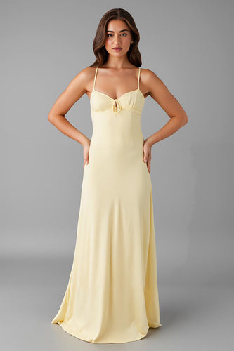 Simple Sheath Ivory Long Evening Dress