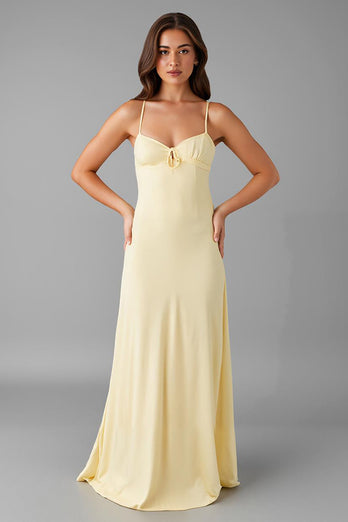 Simple Sheath Ivory Long Evening Dress