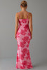 Load image into Gallery viewer, Mermaid Printed Pink Evening Dress With Slit