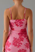 Load image into Gallery viewer, Mermaid Printed Pink Evening Dress With Slit