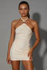 Load image into Gallery viewer, Ivory Halter Bodycon Short Evening Dress
