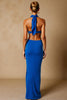 Load image into Gallery viewer, Royal Blue Mermaid Halter Evening Dress