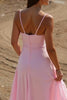 Load image into Gallery viewer, Simple Pink A-Line Evening Dress