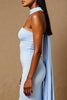 Load image into Gallery viewer, Sky Blue Mermaid Strapless Evening Dress With Sash