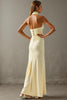 Load image into Gallery viewer, Elegant Halter Sheath Light Yellow Evening Dress