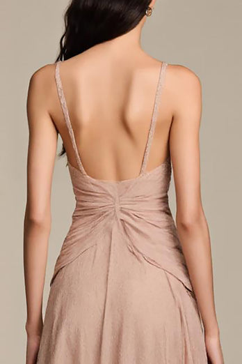 Apricot A-Line Maxi Long Formal Dress