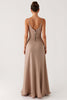Load image into Gallery viewer, Simple Apricot Sheath Evening Dress With Slit