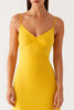 Load image into Gallery viewer, Sheath Yellow Satin Ankle Length Evening Dress