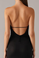 Load image into Gallery viewer, Elegant Strapless Mermaid Black Tie Dress