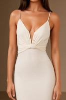 Load image into Gallery viewer, Mermaid Ivory Spaghetti Straps Evening Dress