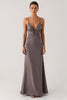 Load image into Gallery viewer, Dark Grey Satin Sheath Evening Dress