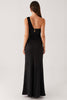 Load image into Gallery viewer, Sheath One Shoulder Black Evening Dress