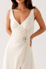 Load image into Gallery viewer, Sheath Long Ivory Evening Dress With Slit