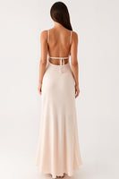 Load image into Gallery viewer, Ivory Spaghetti Straps Sheath Evening Dress