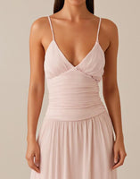 Load image into Gallery viewer, Pink Spaghetti Straps A Line Chiffon Evening Dress