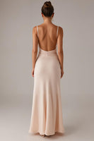 Load image into Gallery viewer, Apricot Spaghetti Straps Formal Dress