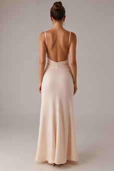 Apricot Spaghetti Straps Formal Dress