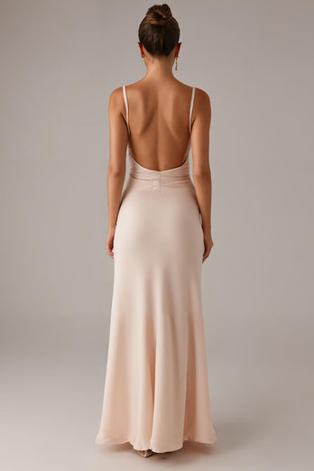 Apricot Spaghetti Straps Formal Dress