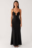 Load image into Gallery viewer, Sheath Cut Out Spaghetti Straps Black Tie Dress