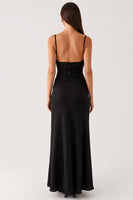 Load image into Gallery viewer, Sheath Cut Out Spaghetti Straps Black Tie Dress