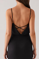Load image into Gallery viewer, Sheath Spaghetti Straps Black Tie Dress