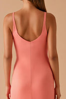 Load image into Gallery viewer, Pink Spaghetti Straps Sheath Evening Dress