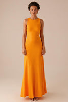 Load image into Gallery viewer, Yellow Round Neck Sleeveless Long Evening Dress