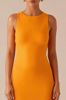 Load image into Gallery viewer, Yellow Round Neck Sleeveless Long Evening Dress