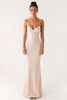 Load image into Gallery viewer, Apricot Spaghetti Straps Sheath Evening Dress