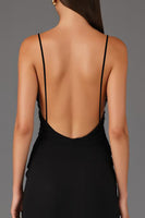 Load image into Gallery viewer, Sheath Spaghetti Straps Black Tie Dress