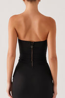 Load image into Gallery viewer, Strapless Mermaid Cut Out Black Tie Dress