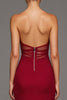 Load image into Gallery viewer, Strapless Red Cut Out Sheath Formal Dress