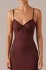Load image into Gallery viewer, Plum Spaghetti Straps Sheath Formal Dress