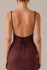 Load image into Gallery viewer, Plum Spaghetti Straps Sheath Formal Dress