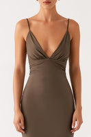 Load image into Gallery viewer, Sheath Grey Spaghetti Straps Formal Dress