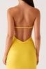 Load image into Gallery viewer, Strapless Yellow Chiffon Formal Dress