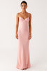 Load image into Gallery viewer, Pink Sheath Spaghetti Straps Chiffon Formal Dress