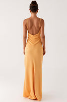 Load image into Gallery viewer, Yellow Cut Out Spaghetti Straps Sheath Formal Dress