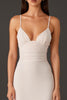 Load image into Gallery viewer, Ivory Sheath Spaghetti Straps Formal Dress