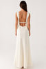 Load image into Gallery viewer, Ivory V-Neck Backless Sheath Formal Dress
