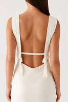 Load image into Gallery viewer, Ivory V-Neck Backless Sheath Formal Dress