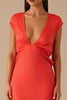 Load image into Gallery viewer, Orange V-Neck Chiffon Sheath Formal Dress