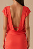Load image into Gallery viewer, Orange V-Neck Chiffon Sheath Formal Dress