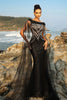 Load image into Gallery viewer, Black Mermaid Evening Dress With Sparkly Sequin Cape Sleeves